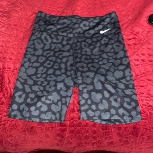 Nike black leopard print biker shorts